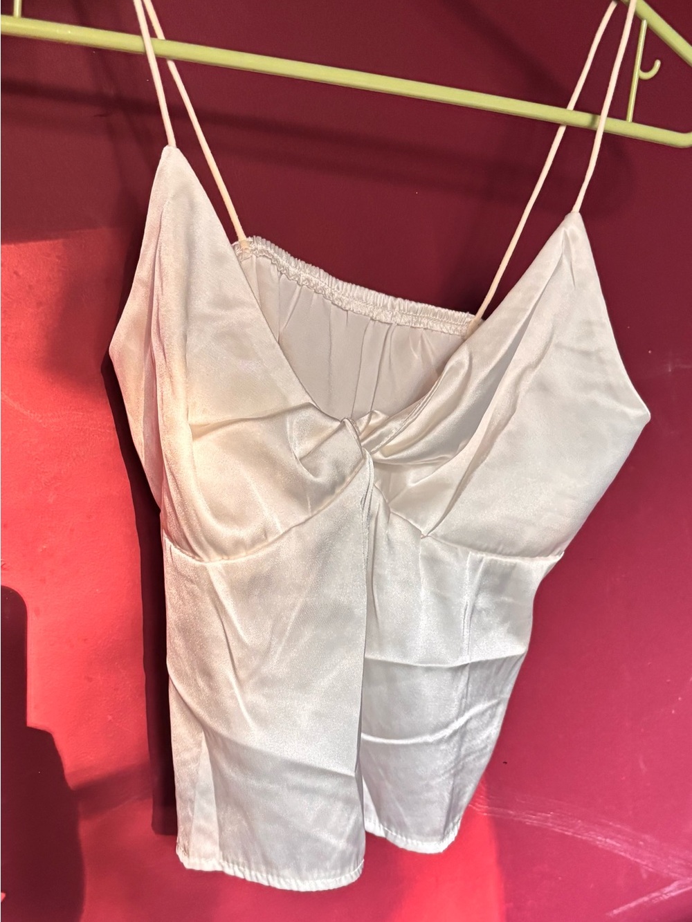 SHEIN Ivory Satin Spaghetti-Strap Cami